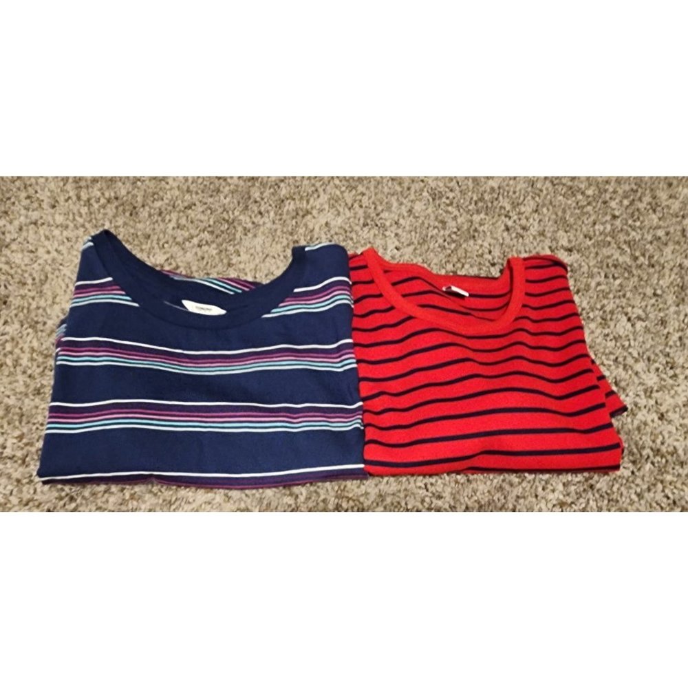 Lot of 2 new old navy sonoma misses size small shirt dresses new striped
